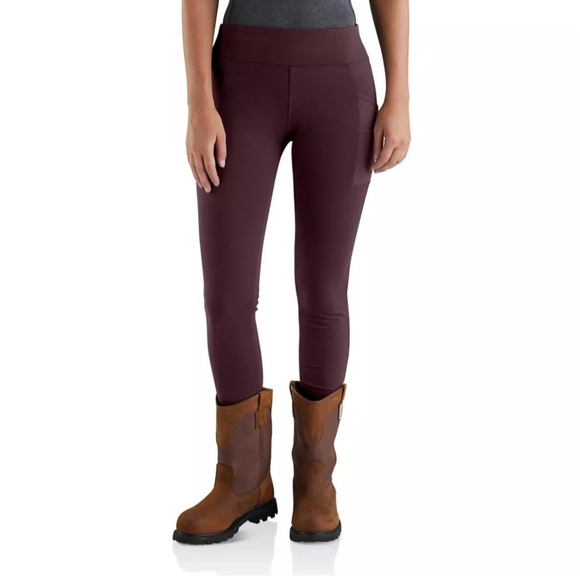Carhartt Women's Force Fitted Lightweight Utility Work Leggings BlackBerry XXL